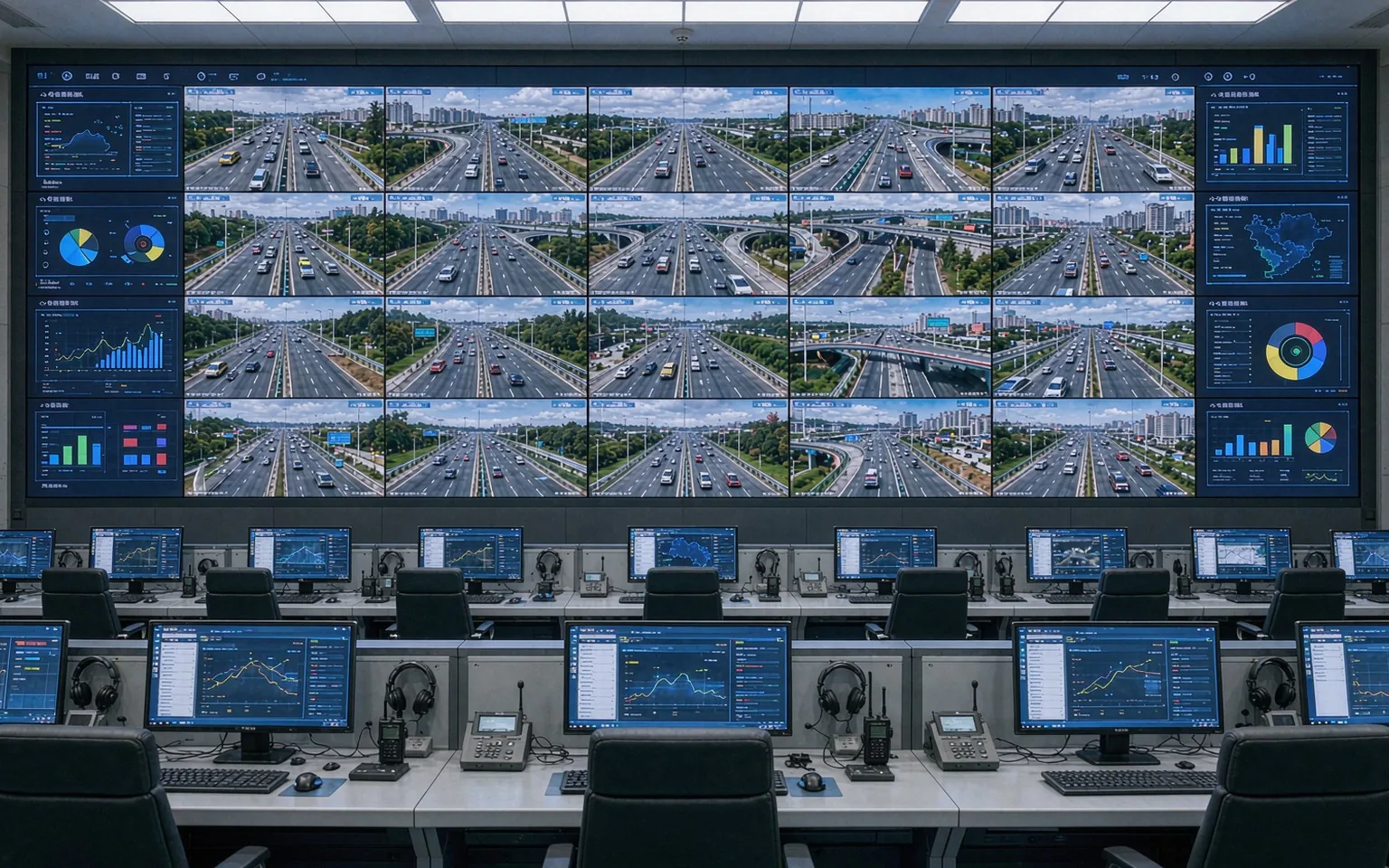 Traffic management command center LED video wall