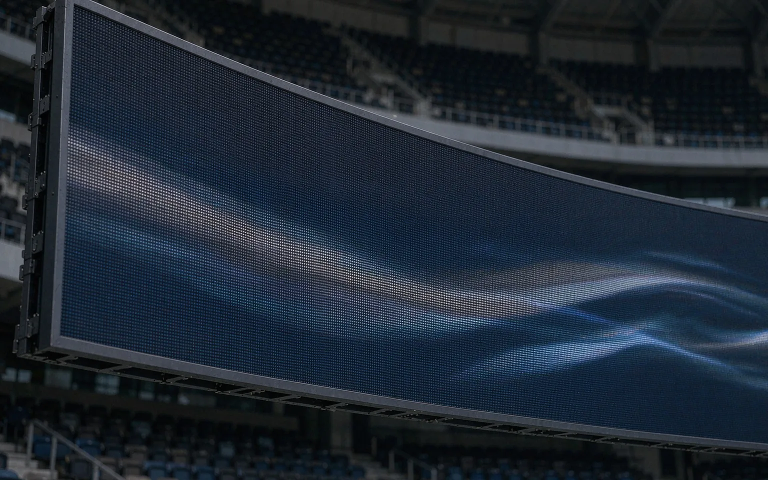LED ribbon screen around a football stadium