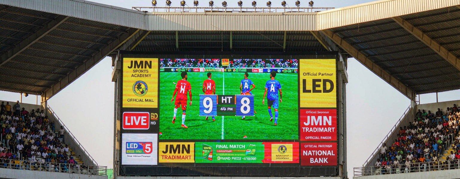 Outdoor stadium LED scoreboard