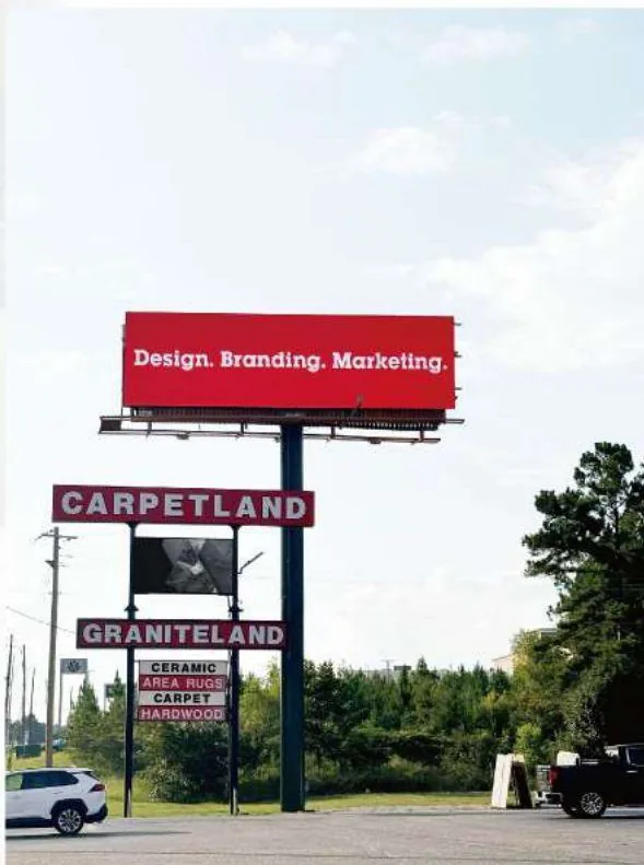 Outdoor LED billboard beside a highway