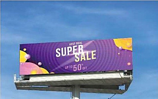 LED billboard running a retail promotion