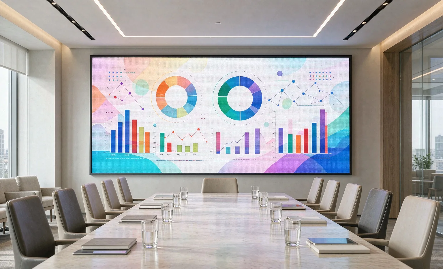 LED display in a corporate meeting room