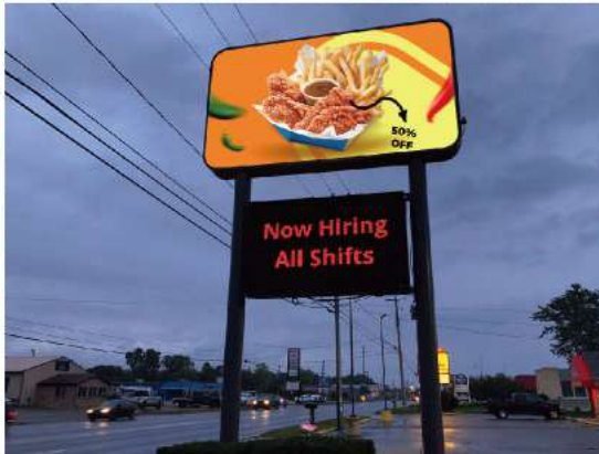 QSR hiring message sign