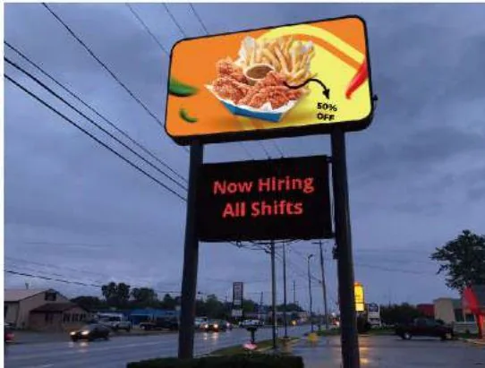 QSR hiring message sign