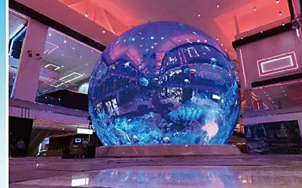Blue LED sphere installation