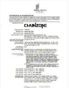 Trademark registration certificate