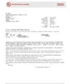 Product safety certificate
