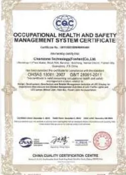 ISO 45001 Occupational Health and Safety certificate