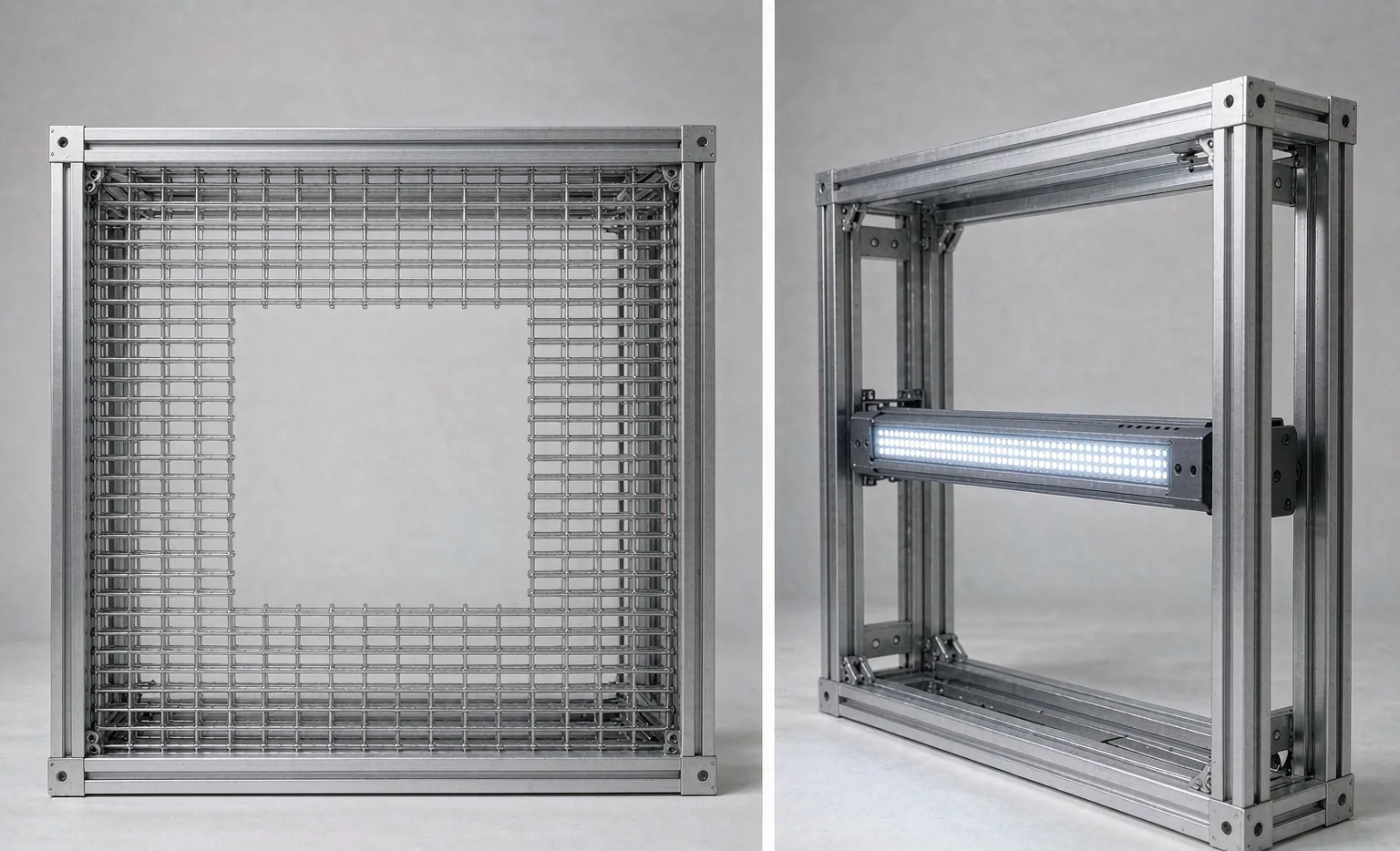 LI Grille LED cabinet front and back design