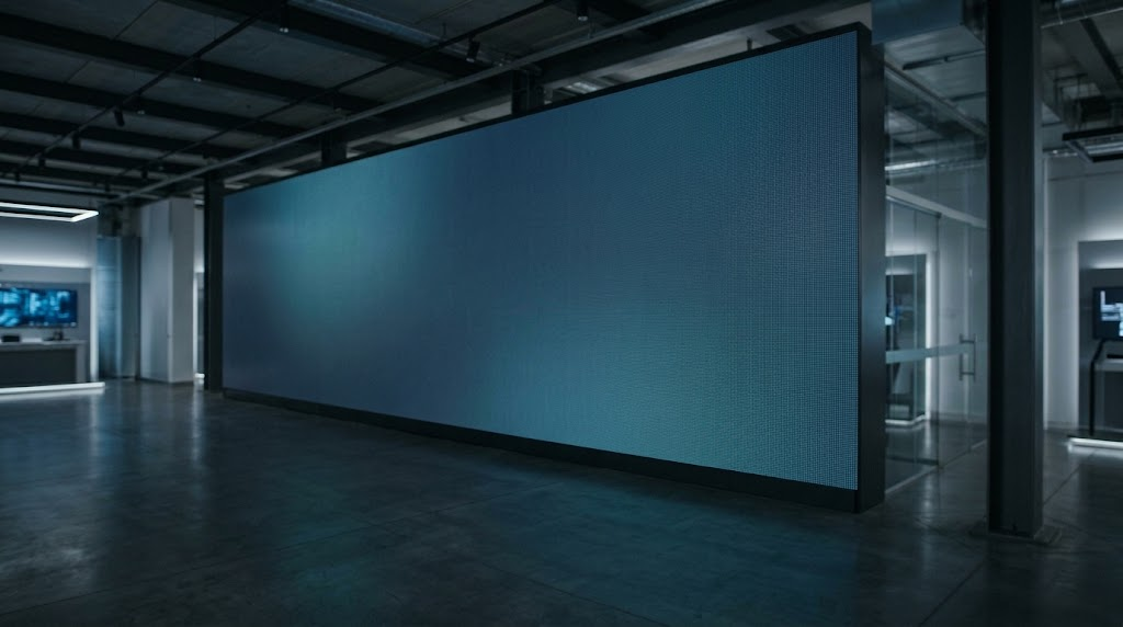 How to choose an LED display - engineer reviewing a large LED video wall